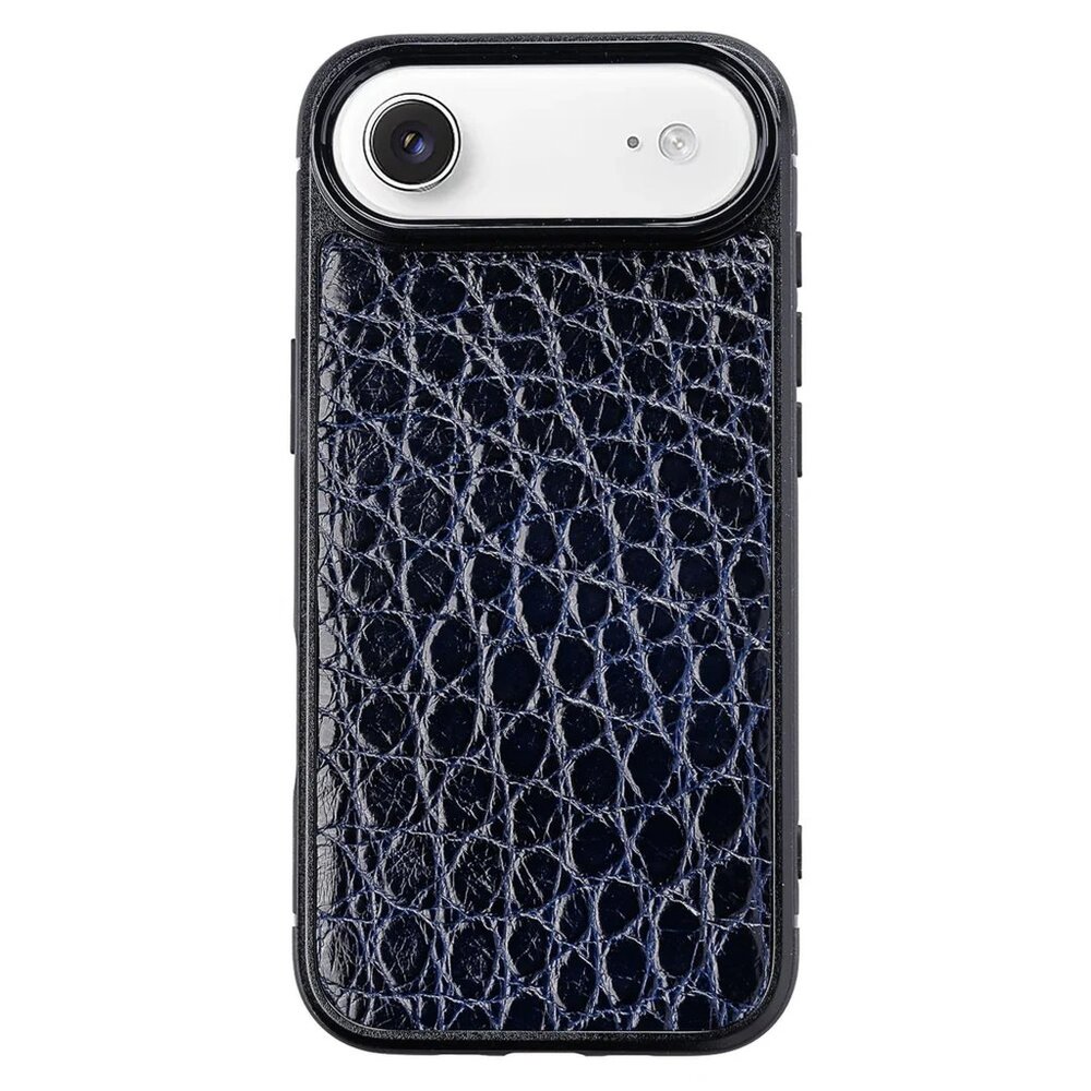 Luxury Alligator Leather iPhone 17 Air Case • Deep Blue • MagSafe Compatible